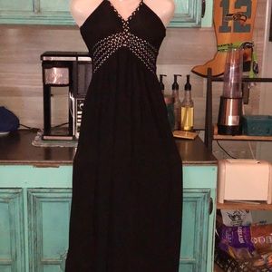 Strap be black vanity ankle length dress